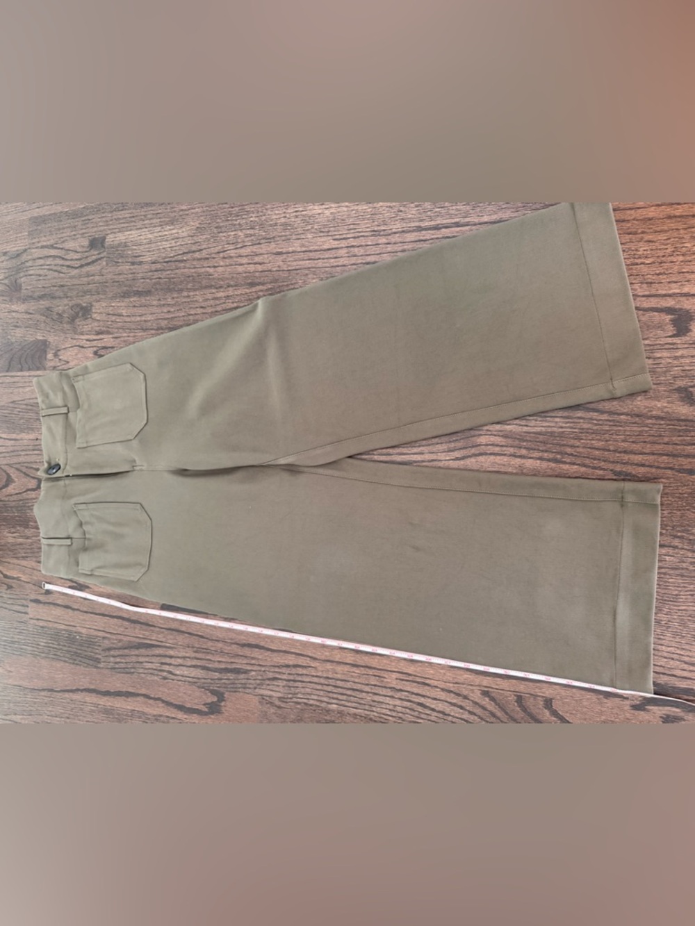 High-Rise Wide Leg Pants in Olive Green